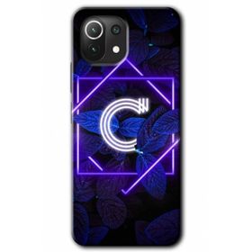 Gramaphone Mi 11 Lite Hd Desen Baskılı Arka Kapak Dark Neon Yaprak C Harfi Kılıf