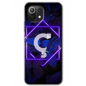Gramaphone Mi 11 Lite Hd Desen Baskılı Arka Kapak Dark Neon Yaprak C Harfi Kılıf