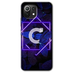 Gramaphone Mi 11 Lite Hd Desen Baskılı Arka Kapak Dark Neon Yaprak C Harfi Kılıf