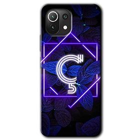 Gramaphone Mi 11 Lite Hd Desen Baskılı Arka Kapak Dark Neon Yaprak C Harfi Kılıf