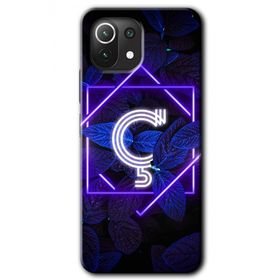 Gramaphone Mi 11 Lite Hd Desen Baskılı Arka Kapak Dark Neon Yaprak C Harfi Kılıf