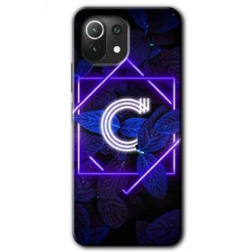 Gramaphone Mi 11 Lite Hd Desen Baskılı Arka Kapak Dark Neon Yaprak C Harfi Kılıf