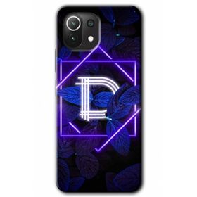 Gramaphone Mi 11 Lite Hd Desen Baskılı Arka Kapak Dark Neon Yaprak D Harfi Kılıf