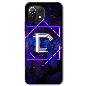 Gramaphone Mi 11 Lite Hd Desen Baskılı Arka Kapak Dark Neon Yaprak D Harfi Kılıf