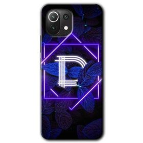Gramaphone Mi 11 Lite Hd Desen Baskılı Arka Kapak Dark Neon Yaprak D Harfi Kılıf