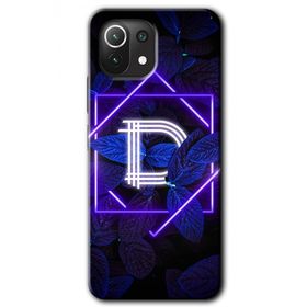 Gramaphone Mi 11 Lite Hd Desen Baskılı Arka Kapak Dark Neon Yaprak D Harfi Kılıf