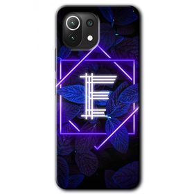Gramaphone Mi 11 Lite Hd Desen Baskılı Arka Kapak Dark Neon Yaprak E Harfi Kılıf