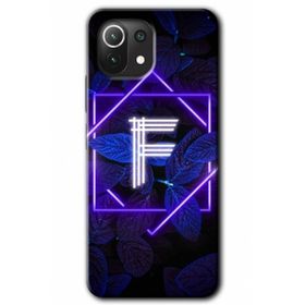 Gramaphone Mi 11 Lite Hd Desen Baskılı Arka Kapak Dark Neon Yaprak F Harfi Kılıf