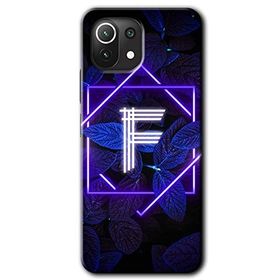 Gramaphone Mi 11 Lite Hd Desen Baskılı Arka Kapak Dark Neon Yaprak F Harfi Kılıf