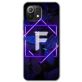 Gramaphone Mi 11 Lite Hd Desen Baskılı Arka Kapak Dark Neon Yaprak F Harfi Kılıf