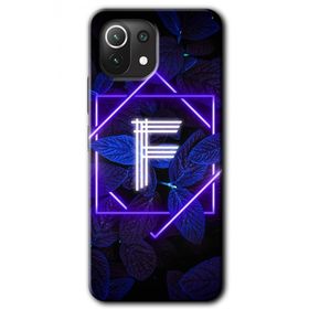 Gramaphone Mi 11 Lite Hd Desen Baskılı Arka Kapak Dark Neon Yaprak F Harfi Kılıf