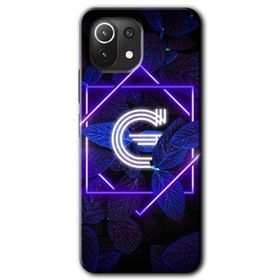 Gramaphone Mi 11 Lite Hd Desen Baskılı Arka Kapak Dark Neon Yaprak G Harfi Kılıf