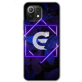 Gramaphone Mi 11 Lite Hd Desen Baskılı Arka Kapak Dark Neon Yaprak G Harfi Kılıf