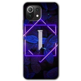 Gramaphone Mi 11 Lite Hd Desen Baskılı Arka Kapak Dark Neon Yaprak İ Harfi Kılıf