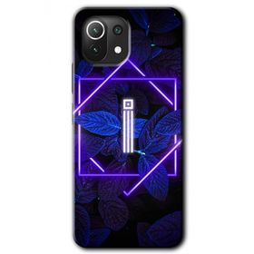 Gramaphone Mi 11 Lite Hd Desen Baskılı Arka Kapak Dark Neon Yaprak İ Harfi Kılıf