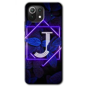 Gramaphone Mi 11 Lite Hd Desen Baskılı Arka Kapak Dark Neon Yaprak J Harfi Kılıf