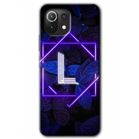 Gramaphone Mi 11 Lite Hd Desen Baskılı Arka Kapak Dark Neon Yaprak L Harfi Kılıf