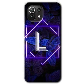 Gramaphone Mi 11 Lite Hd Desen Baskılı Arka Kapak Dark Neon Yaprak L Harfi Kılıf