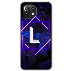 Gramaphone Mi 11 Lite Hd Desen Baskılı Arka Kapak Dark Neon Yaprak L Harfi Kılıf