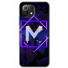 Gramaphone Mi 11 Lite Hd Desen Baskılı Arka Kapak Dark Neon Yaprak M Harfi Kılıf