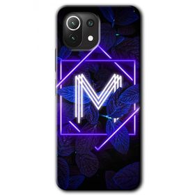 Gramaphone Mi 11 Lite Hd Desen Baskılı Arka Kapak Dark Neon Yaprak M Harfi Kılıf