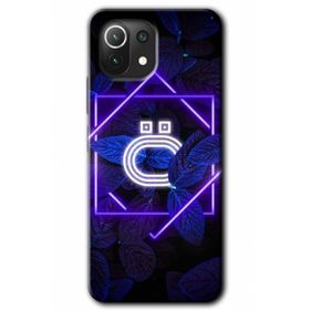 Gramaphone Mi 11 Lite Hd Desen Baskılı Arka Kapak Dark Neon Yaprak Ö Harfi Kılıf