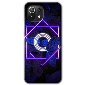 Gramaphone Mi 11 Lite Hd Desen Baskılı Arka Kapak Dark Neon Yaprak Ö Harfi Kılıf