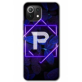 Gramaphone Mi 11 Lite Hd Desen Baskılı Arka Kapak Dark Neon Yaprak P Harfi Kılıf