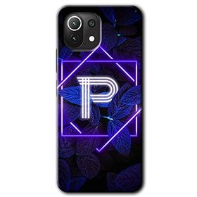 Gramaphone Mi 11 Lite Hd Desen Baskılı Arka Kapak Dark Neon Yaprak P Harfi Kılıf