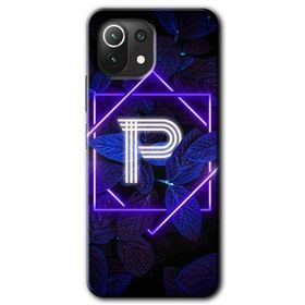 Gramaphone Mi 11 Lite Hd Desen Baskılı Arka Kapak Dark Neon Yaprak P Harfi Kılıf