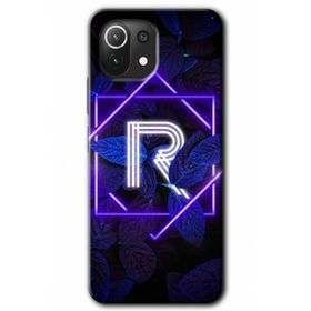Gramaphone Mi 11 Lite Hd Desen Baskılı Arka Kapak Dark Neon Yaprak R Harfi Kılıf