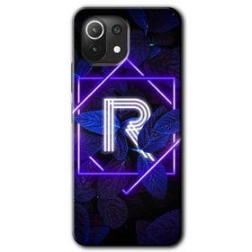 Gramaphone Mi 11 Lite Hd Desen Baskılı Arka Kapak Dark Neon Yaprak R Harfi Kılıf
