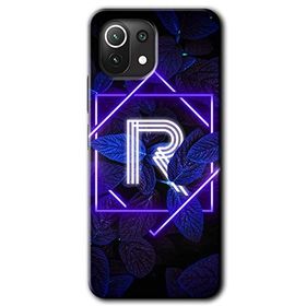Gramaphone Mi 11 Lite Hd Desen Baskılı Arka Kapak Dark Neon Yaprak R Harfi Kılıf