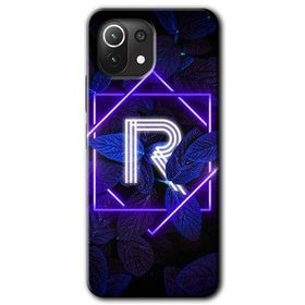 Gramaphone Mi 11 Lite Hd Desen Baskılı Arka Kapak Dark Neon Yaprak R Harfi Kılıf