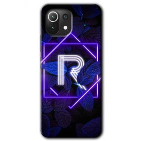 Gramaphone Mi 11 Lite Hd Desen Baskılı Arka Kapak Dark Neon Yaprak R Harfi Kılıf