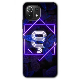 Gramaphone Mi 11 Lite Hd Desen Baskılı Arka Kapak Dark Neon Yaprak Ş Harfi Kılıf