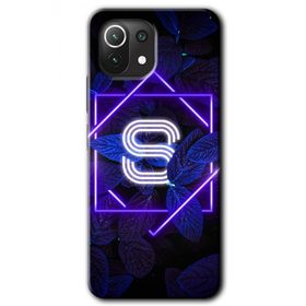Gramaphone Mi 11 Lite Hd Desen Baskılı Arka Kapak Dark Neon Yaprak Ş Harfi Kılıf