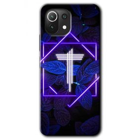 Gramaphone Mi 11 Lite Hd Desen Baskılı Arka Kapak Dark Neon Yaprak T Harfi Kılıf
