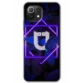 Gramaphone Mi 11 Lite Hd Desen Baskılı Arka Kapak Dark Neon Yaprak Ü Harfi Kılıf
