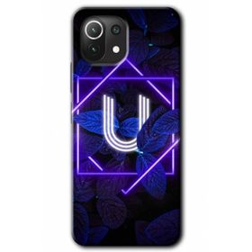 Gramaphone Mi 11 Lite Hd Desen Baskılı Arka Kapak Dark Neon Yaprak Ü Harfi Kılıf