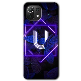 Gramaphone Mi 11 Lite Hd Desen Baskılı Arka Kapak Dark Neon Yaprak Ü Harfi Kılıf