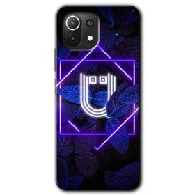 Gramaphone Mi 11 Lite Hd Desen Baskılı Arka Kapak Dark Neon Yaprak Ü Harfi Kılıf