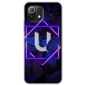 Gramaphone Mi 11 Lite Hd Desen Baskılı Arka Kapak Dark Neon Yaprak Ü Harfi Kılıf