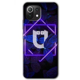 Gramaphone Mi 11 Lite Hd Desen Baskılı Arka Kapak Dark Neon Yaprak Ü Harfi Kılıf