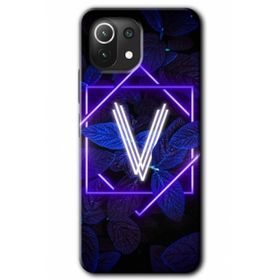 Gramaphone Mi 11 Lite Hd Desen Baskılı Arka Kapak Dark Neon Yaprak V Harfi Kılıf