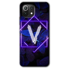 Gramaphone Mi 11 Lite Hd Desen Baskılı Arka Kapak Dark Neon Yaprak V Harfi Kılıf