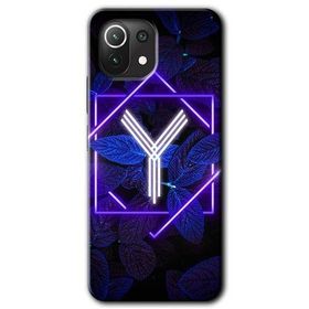 Gramaphone Mi 11 Lite Hd Desen Baskılı Arka Kapak Dark Neon Yaprak Y Harfi Kılıf