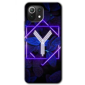 Gramaphone Mi 11 Lite Hd Desen Baskılı Arka Kapak Dark Neon Yaprak Y Harfi Kılıf