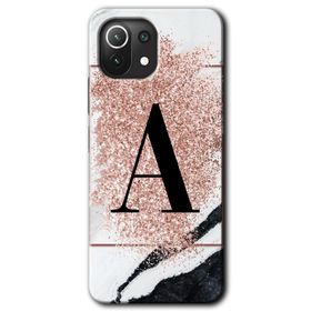 Gramaphone Mi 11 Lite Hd Desen Baskılı Arka Kapak Pembe Mermer Desenli A Harfi Kılıf