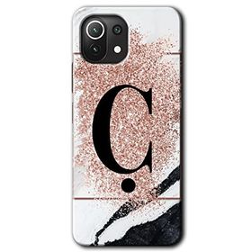Gramaphone Mi 11 Lite Hd Desen Baskılı Arka Kapak Pembe Mermer Desenli Ç Harfi Kılıf